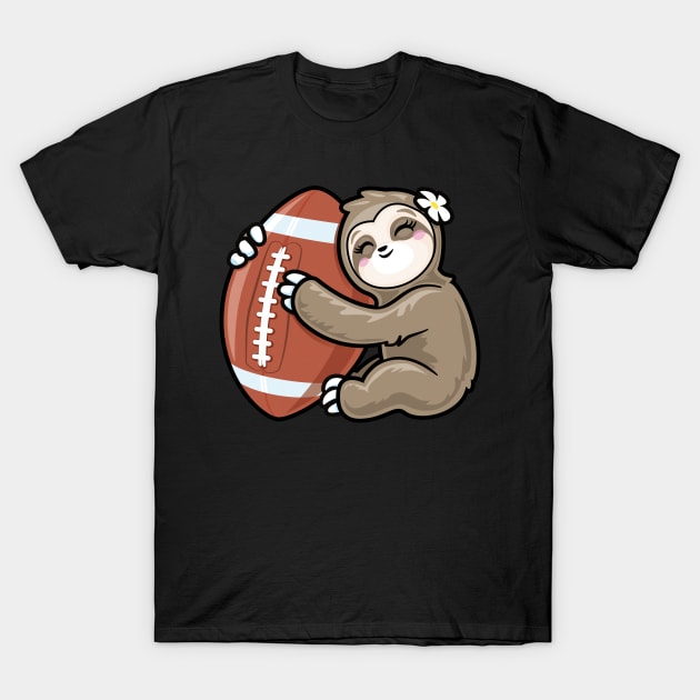 Sloth Girls Football T-Shirt by PnJ